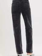 Risen Wildwood Tummy Control Mid Rise Corduroy Pants Raven-Women's Jeans-Shop Z & Joxa