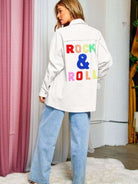 Rock & Roll in Color Long Sleeve Collared Shirt-Women's Clothing-Shop Z & Joxa