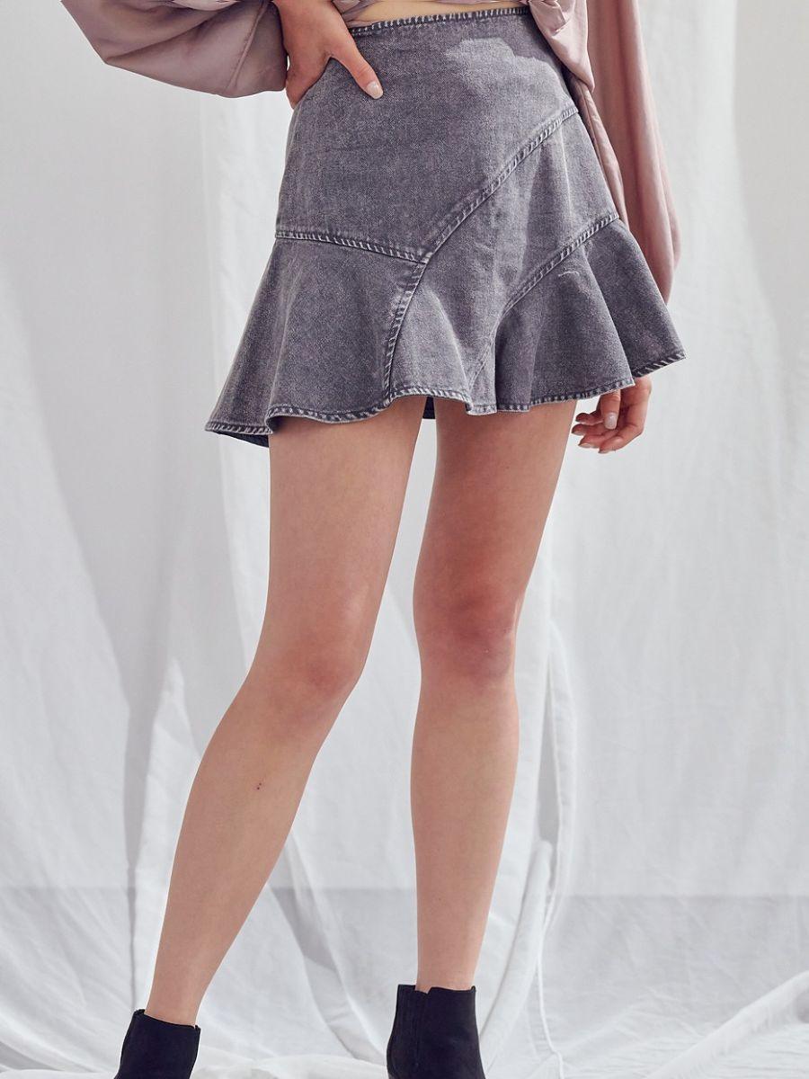 Rock the Retro A-Line Mini Denim Skirt-Women's Clothing-Shop Z & Joxa