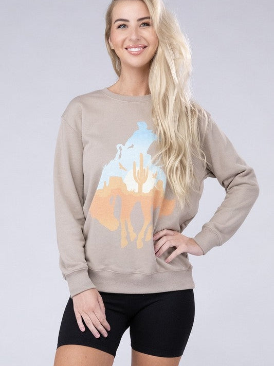 Rodeo Vibes Graphic Sweatshirt-Women's Clothing-Shop Z & Joxa