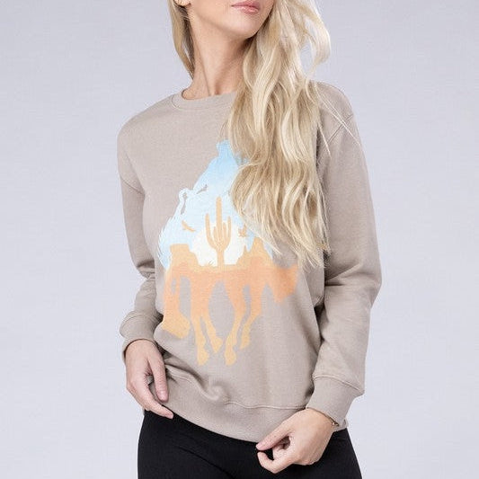 Rodeo Vibes Graphic Sweatshirt-Women's Clothing-Shop Z & Joxa