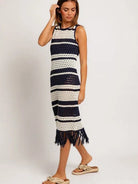 Savoring the Sun Sleeveless Crochet Vacation Dress-Women's Clothing-Shop Z & Joxa