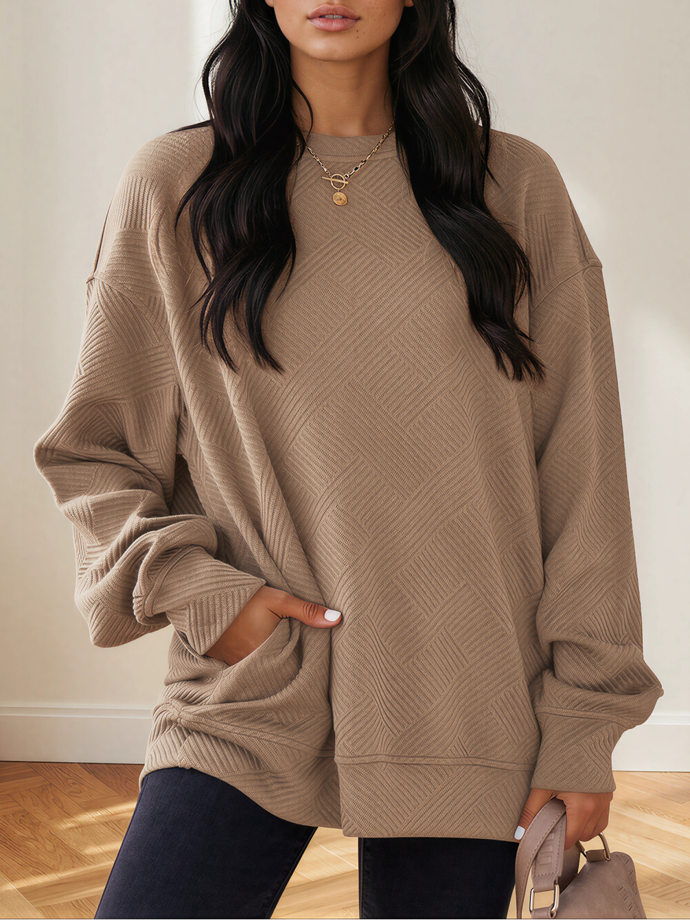 Texture Me Cozy Drop Shoulder Pullover Sweater
