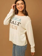 Sea Salt Sun Round Neck Long Sleeve Graphic Sweater-Women's Clothing-Shop Z & Joxa