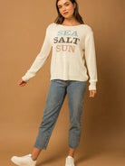 Sea Salt Sun Round Neck Long Sleeve Graphic Sweater-Women's Clothing-Shop Z & Joxa