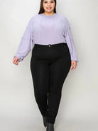 Seam It Up Ribbed Round Neck Long Sleeve Shirt By Basic Bae-Women's Shirts & Tops-Shop Z & Joxa