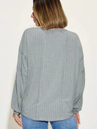 Seam It Up Ribbed Round Neck Long Sleeve Shirt By Basic Bae-Women's Shirts & Tops-Shop Z & Joxa