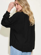 Seam It Up Ribbed Round Neck Long Sleeve Shirt By Basic Bae-Women's Shirts & Tops-Shop Z & Joxa
