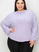 Seam It Up Ribbed Round Neck Long Sleeve Shirt By Basic Bae-Women's Shirts & Tops-Shop Z & Joxa