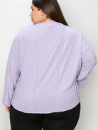 Seam It Up Ribbed Round Neck Long Sleeve Shirt By Basic Bae-Women's Shirts & Tops-Shop Z & Joxa