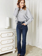 Seamlessly Chic: Double Take Long Sleeve Round Neck Sweater-Women's Shirts & Tops-Shop Z & Joxa