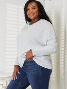 Seamlessly Chic: Double Take Long Sleeve Round Neck Sweater-Women's Shirts & Tops-Shop Z & Joxa