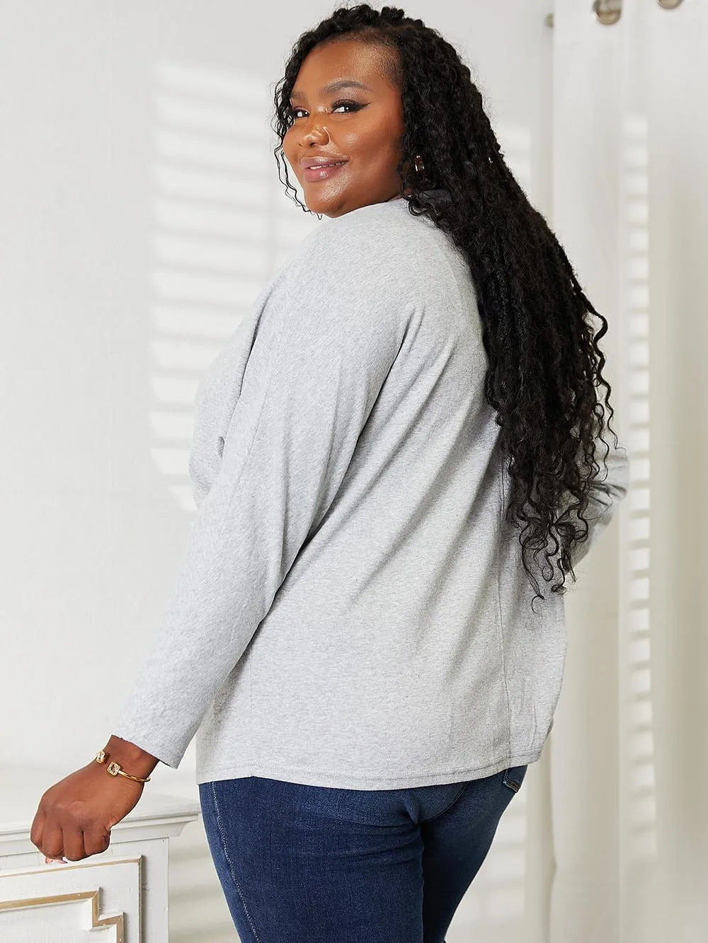 Seamlessly Chic: Double Take Long Sleeve Round Neck Sweater-Women's Shirts & Tops-Shop Z & Joxa