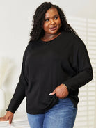 Seamlessly Chic: Double Take Long Sleeve Round Neck Sweater-Women's Shirts & Tops-Shop Z & Joxa