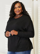 Seamlessly Chic: Double Take Long Sleeve Round Neck Sweater-Women's Shirts & Tops-Shop Z & Joxa