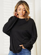 Seamlessly Chic: Double Take Long Sleeve Round Neck Sweater-Women's Shirts & Tops-Shop Z & Joxa