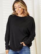 Seamlessly Chic: Double Take Long Sleeve Round Neck Sweater-Women's Shirts & Tops-Shop Z & Joxa