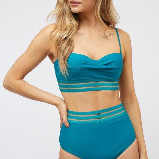 Sheer Beauty High Waisted Two-Piece Swimsuit-Women's Clothing-Shop Z & Joxa