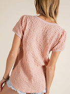 She's So Bubbly Bubble Texture Top in Pink-Women's Clothing-Shop Z & Joxa