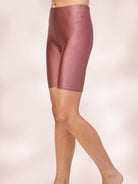 Shimmery Mauve Metallic Biker Shorts-Women's Clothing-Shop Z & Joxa
