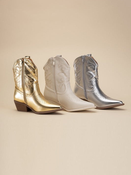Shine Bright City Girl Western Booties-Women's Shoes-Shop Z & Joxa