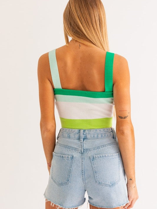 Short and Sweet Striped Crop Top-Women's Clothing-Shop Z & Joxa
