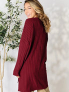 Side Hustle Ribbed Slit Hem Long Sleeve Top by Basic Bae-Women's Shirts & Tops-Shop Z & Joxa