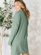 Side Hustle Ribbed Slit Hem Long Sleeve Top by Basic Bae-Women's Shirts & Tops-Shop Z & Joxa