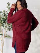Side Hustle Ribbed Slit Hem Long Sleeve Top by Basic Bae-Women's Shirts & Tops-Shop Z & Joxa
