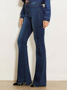 Simple Girl Simple Life Raw Hem Flare Jeans-Women's Clothing-Shop Z & Joxa