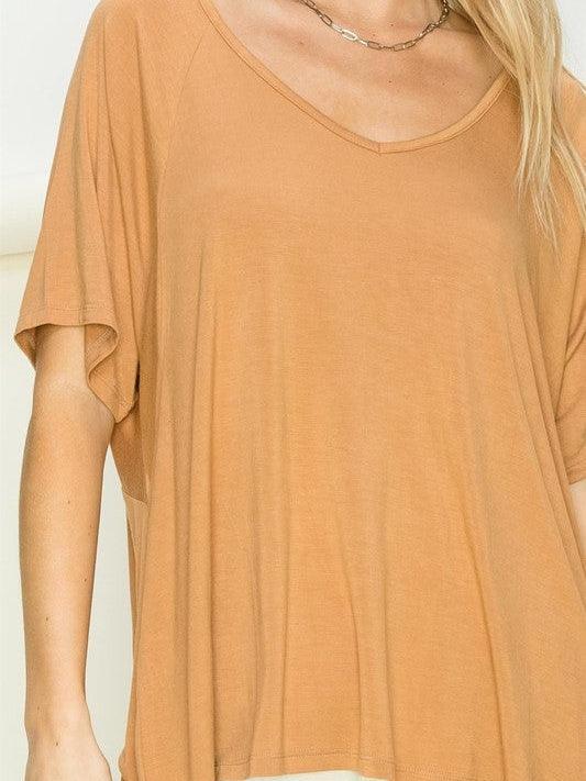 Simply Happy Oversized Short Sleeve Top-Women's Clothing-Shop Z & Joxa