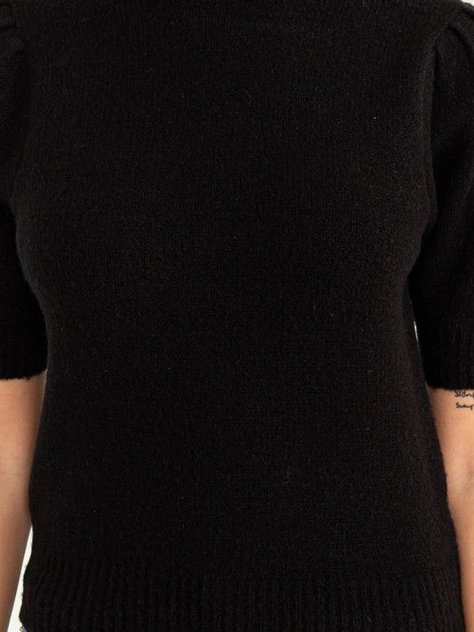 Simply Sweet Puff Sleeve Sweater Top-Women's Clothing-Shop Z & Joxa
