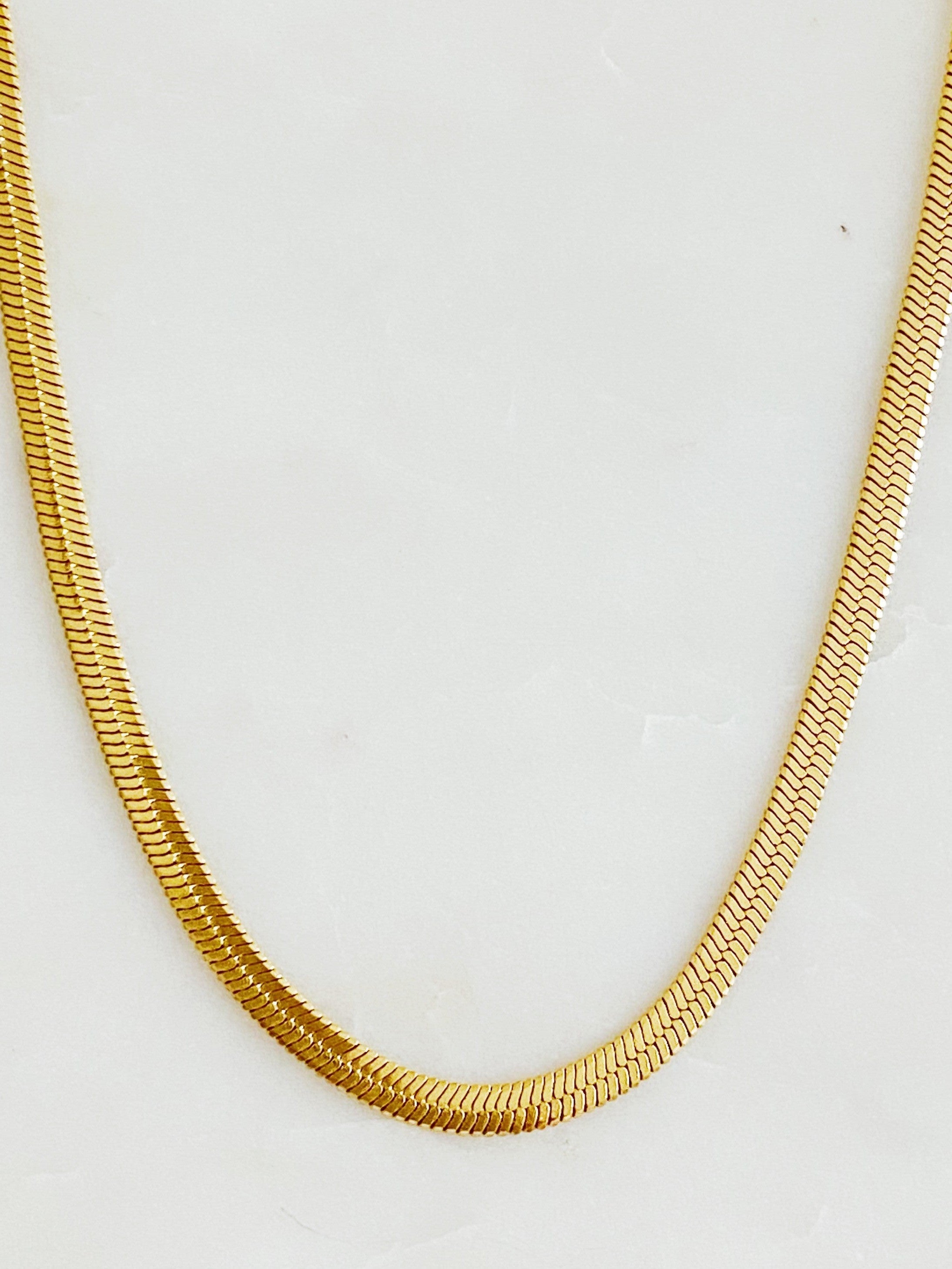 Simply You Herringbone Chain Necklace-Women's Accessories-Shop Z & Joxa