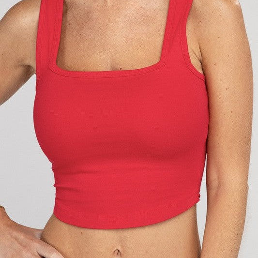 Slaying the Day Square Neck Cropped Cami Top