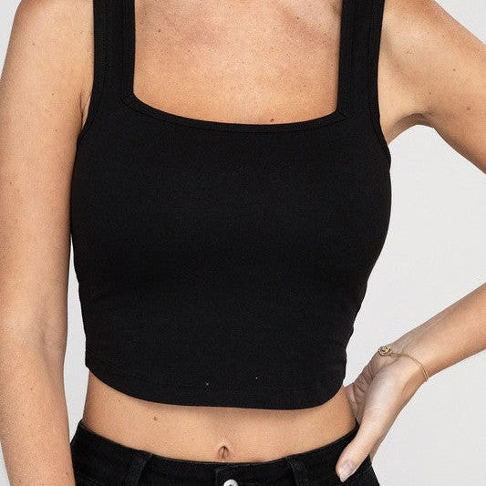 Slaying the Day Square Neck Cropped Cami Top