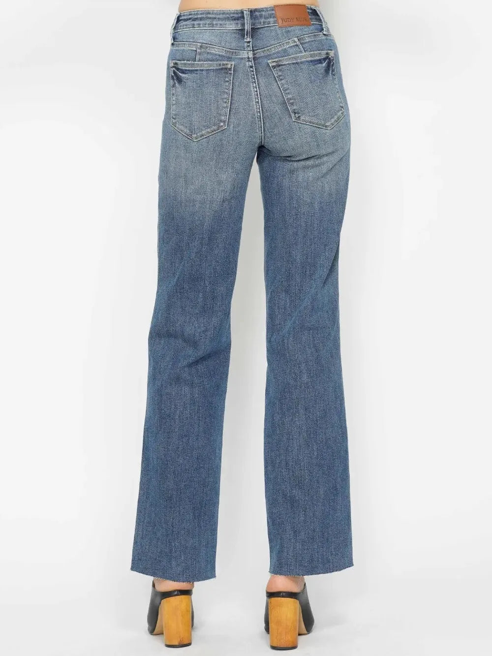 Sleek Fit Tummy Control Straight Cut Mid-rise Jeans by Judy Blue-Women's Jeans-Shop Z & Joxa