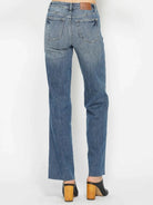 Sleek Fit Tummy Control Straight Cut Mid-rise Jeans by Judy Blue-Women's Jeans-Shop Z & Joxa