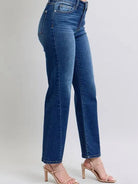 Sleek Lines Side Seam Straight Jeans by Judy Blue-Women's Jeans-Shop Z & Joxa