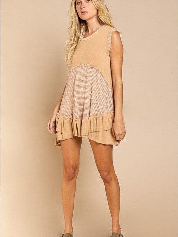 Sleeveless + Ruffled Tunic Mini Dress-Women's Clothing-Shop Z & Joxa