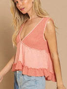 Sleeveless V-Neck Mini Babydoll Tank Top-Women's Clothing-Shop Z & Joxa