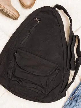 Slinging Along Oversized Canvas Sling Crossbody-Women's Accessories-Shop Z & Joxa