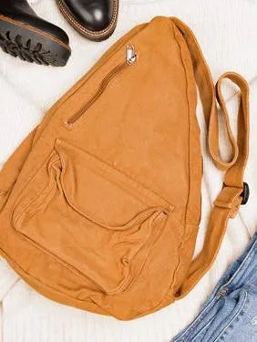 Slinging Along Oversized Canvas Sling Crossbody-Women's Accessories-Shop Z & Joxa