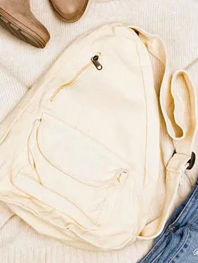 Slinging Along Oversized Canvas Sling Crossbody-Women's Accessories-Shop Z & Joxa