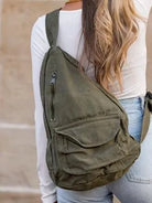 Slinging Along Oversized Canvas Sling Crossbody-Women's Accessories-Shop Z & Joxa