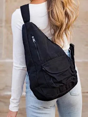 Slinging Along Oversized Canvas Sling Crossbody-Women's Accessories-Shop Z & Joxa