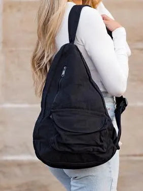 Slinging Along Oversized Canvas Sling Crossbody-Women's Accessories-Shop Z & Joxa