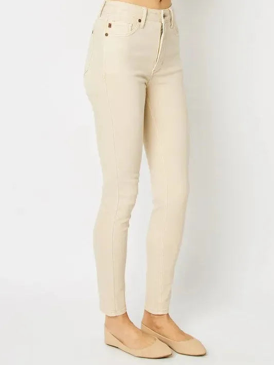 Smooth Moves Garment Dyed Tummy Control Skinny Jeans by Judy Blue-Women's Jeans-Shop Z & Joxa