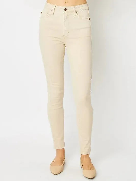 Smooth Moves Garment Dyed Tummy Control Skinny Jeans by Judy Blue-Women's Jeans-Shop Z & Joxa
