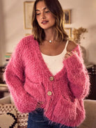 So Me Cozy in Pink Soft Touch Loose Fit Cozy Cardigan-Women's Shirts & Tops-Shop Z & Joxa