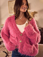 So Me Cozy in Pink Soft Touch Loose Fit Cozy Cardigan-Women's Shirts & Tops-Shop Z & Joxa